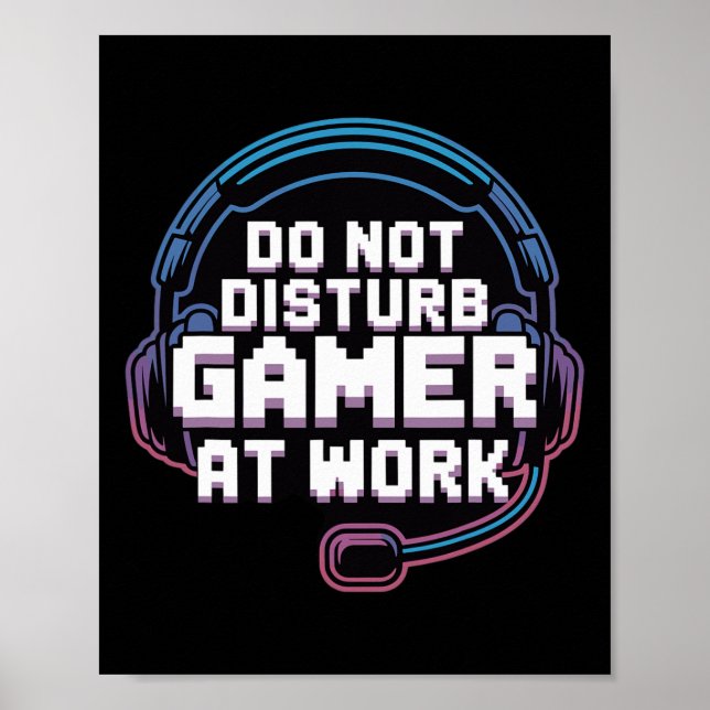 Lustigt spelheadset Humor stör inte spelaren Poster (Framsidan)