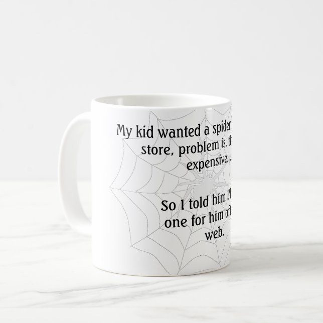 Lustigt Spider Joke Kaffemugg (Framsida vänster)