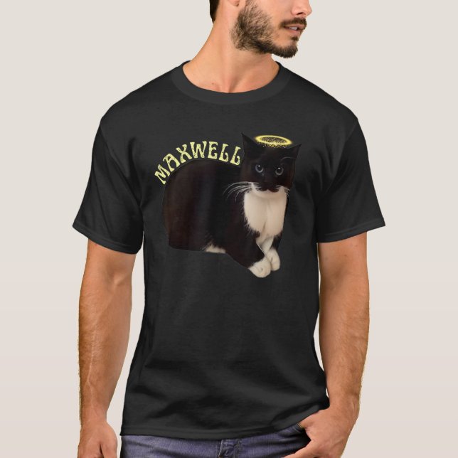 Lustigt spinning Maxwell Tuxedo Cat Meme T Shirt (Framsida)