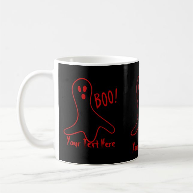 lustigt spökskrik i bo halloween-grafik design kaffemugg (Vänster)