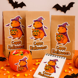 Lustigt Spooky Cute Capybara Witch WIzard Klistermärken