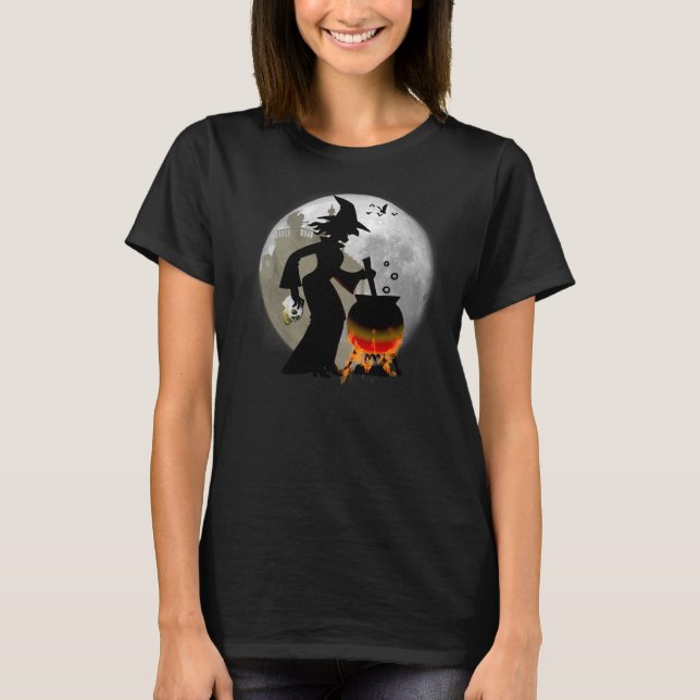 Lustigt Spooky Scary Witch Halloween fest T-shirt (Framsida)