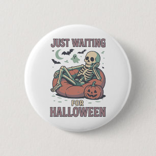 Lustigt Spooky Skeleton Summerween som väntar på H Knapp