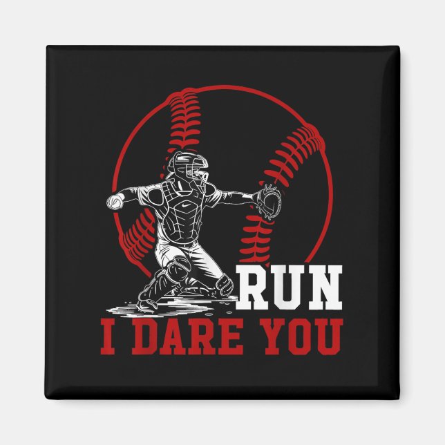 Lustigt Springa Steal I Dare du Baseball Catcher s Magnet (Framsidan)