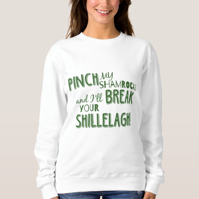 Lustigt St. Patrick-Dagen som säger Pinch My Shamr T Shirt (Framsida)