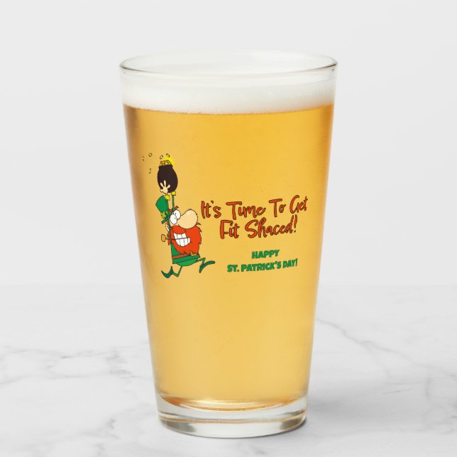 Lustigt St. Patrick's Day Beer Glass Glaskopp (Framsida fylld)