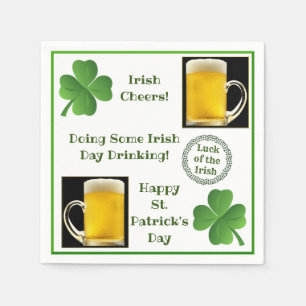Lustigt St. Patrick's Day citerar Beer Shamrock Pa Pappersservett