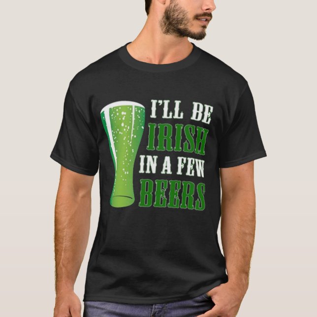 Lustigt St. Patrick's Day Drinking Öl Grönt Irish T Shirt (Framsida)