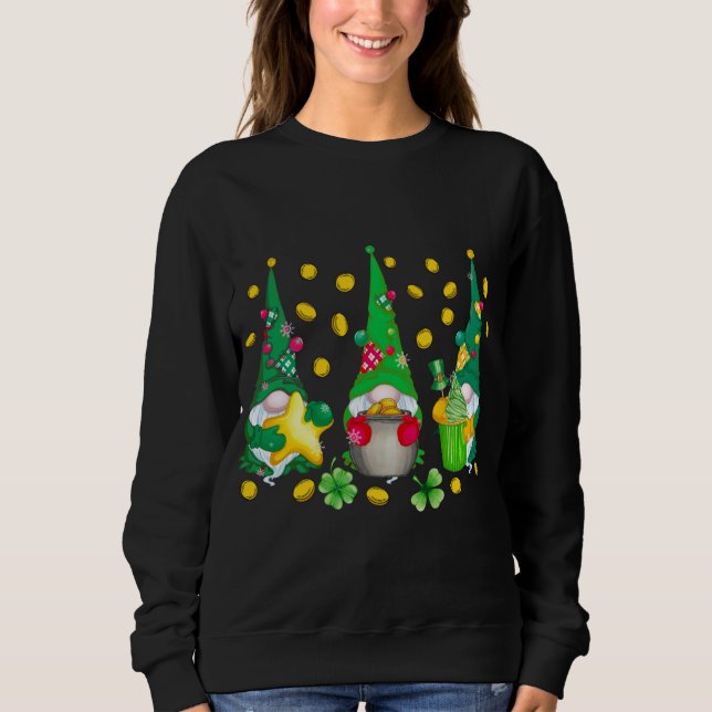 Lustigt St. Patrick's Day Gnome Irish Three Gnomes T Shirt (Framsida)