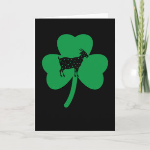 Lustigt St. Patrick's Day Goat Shamrock Kort