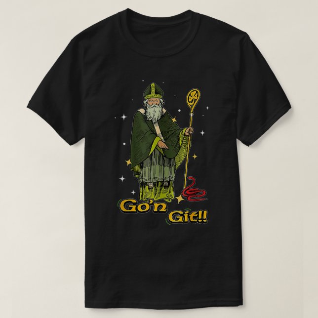 Lustigt st patricks day gongit saint patrioter dag t shirt (Design framsida)