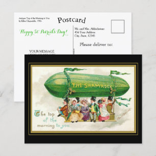 Lustigt St patrick's day Irish Top of the Morgon Vykort
