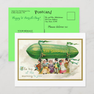 Lustigt St patricks day Irish Top of the Morgon Vykort