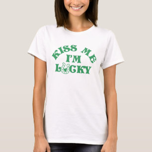 Lustigt St patricks day Kiss Me jag är Lucky Group T Shirt