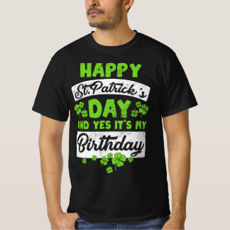 Lustigt St patricks day och min födelsedag Shamroc T Shirt