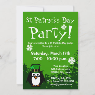 Lustigt St patricks day-partiinbjudningar ANPASS Inbjudningar