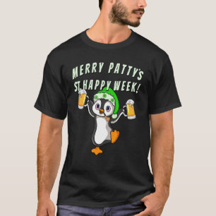 Lustigt St patricks day Party Penguin-drickande 1 T Shirt