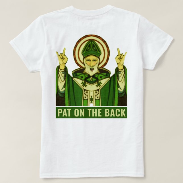Lustigt St. Patrick's Day Pat på baksidan Tee (Design baksida)