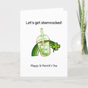 Lustigt St. Patrick's day shamrock klöver grönt Helgkort