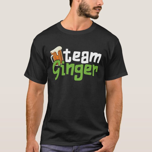 Lustigt St. Patrick's Day Team Ginger Drinking Gif T Shirt (Framsida)