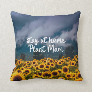 Lustigt stanna hemma på fabriken Mamma Solros Fält Kudde