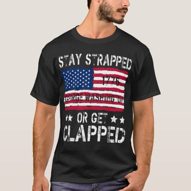 Lustigt stanna kvar eller hämta George Washingt. T Shirt (Framsida)