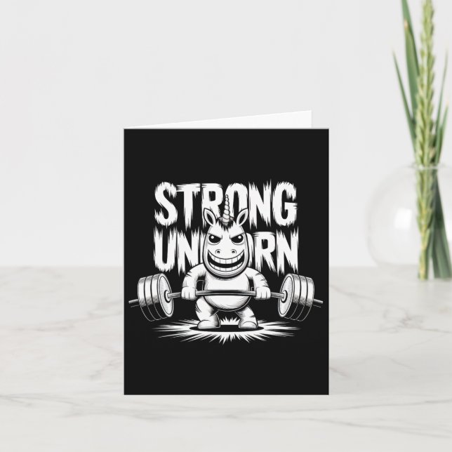 Lustigt stark Crucifix Upphäv Unicorn Kort (Framsida)