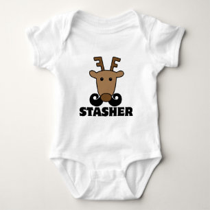 Lustigt stasher mustache renar t shirt