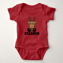 Lustigt stasher mustache renar t shirt