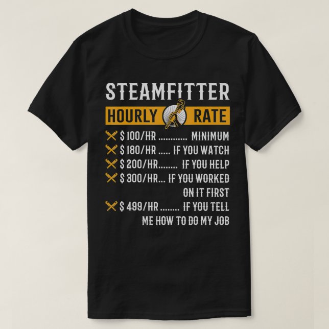 Lustigt Steamfitter-program Steamfitter-timtaxa T Shirt (Design framsida)