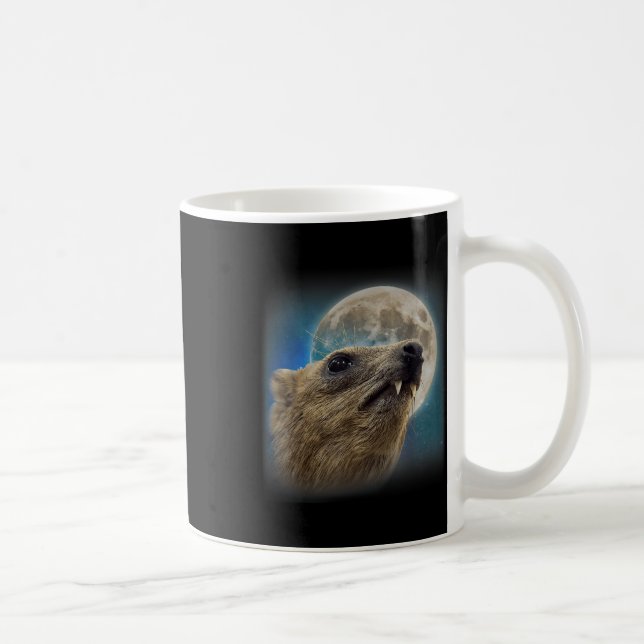 Lustigt Sten Hyrax med Måne-medlemmen Kaffemugg (Höger)