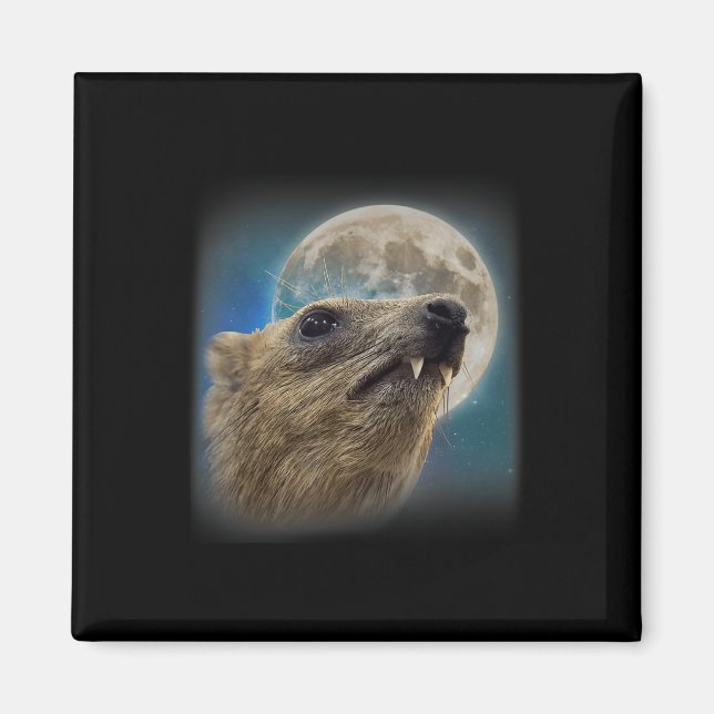 Lustigt Sten Hyrax med Måne-medlemmen Magnet (Framsidan)