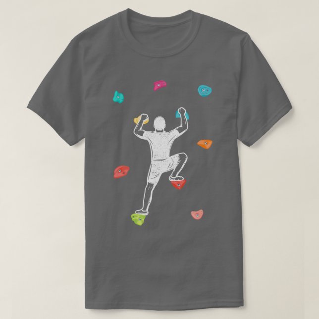 Lustigt sten klättrar i boulinggymmet t shirt (Design framsida)