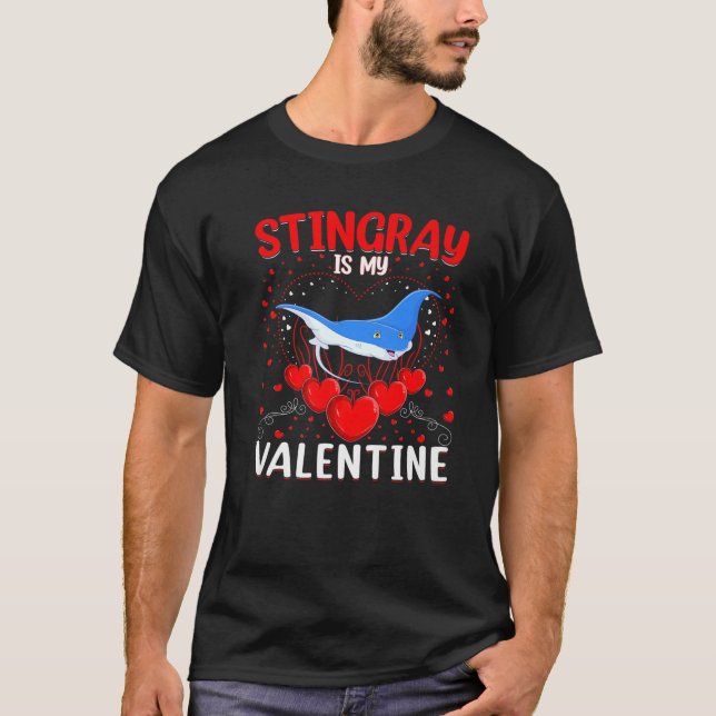 Lustigt Stingray är min Valentine Stingray Valenti T Shirt (Framsida)