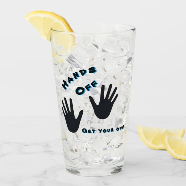 Lustigt Stingy "Händer av... Hämta din egen!" Glaskopp (Framsida Ice)
