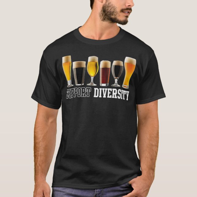 Lustigt stöd Diversity Craft Beer Drinking T Shirt (Framsida)