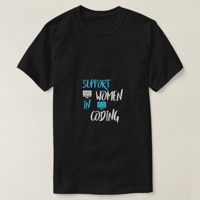 Lustigt stöd för kvinnor i kodningsdesignen Gift f T Shirt (Design framsida)