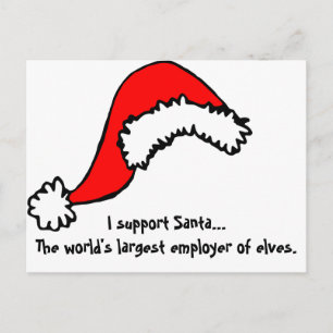 Lustigt stöd till Santa Helg Vykort