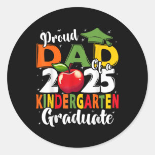 Lustigt stolt Pappa av 2025 års CL av Kindergarten Runt Klistermärke