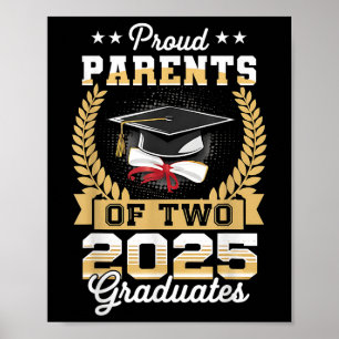 Lustigt stolta föräldrar i två 2025 Student Twilli Poster