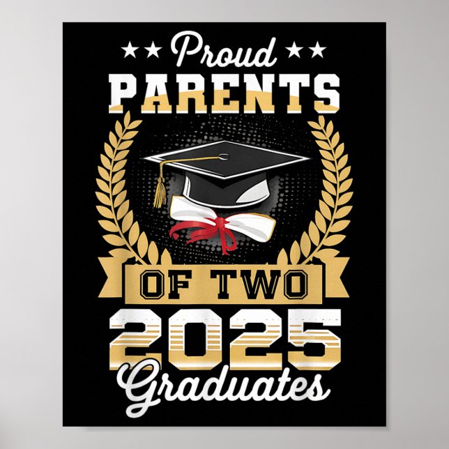 Lustigt stolta föräldrar i två 2025 Student Twilli Poster (Framsidan)