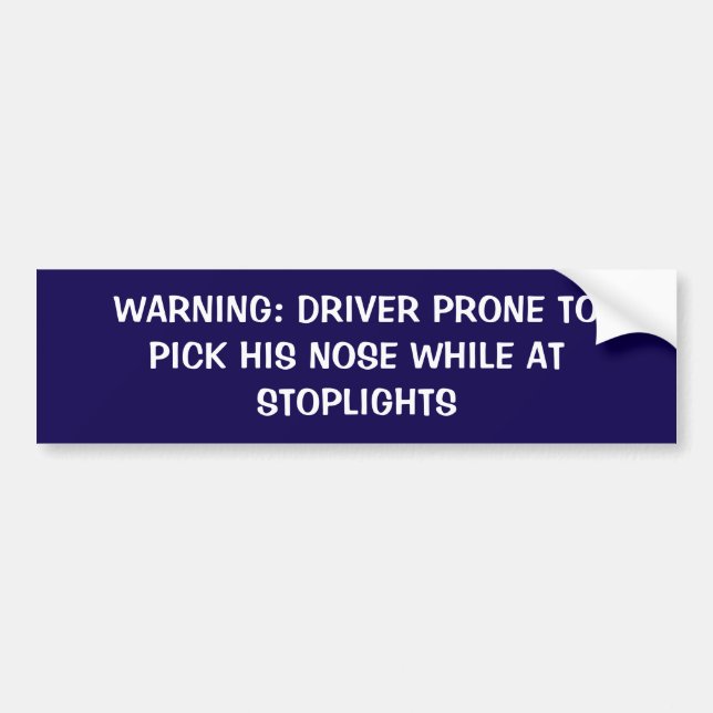 Lustigt Stoplight Nosepicker Warning Sticker Bildekal (Framsidan)