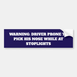 Lustigt Stoplight Nosepicker Warning Sticker Bildekal
