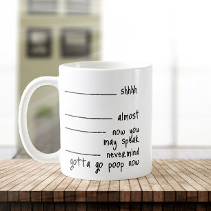 Lustigt, stör inte morgongubben Shhh... Kaffemugg