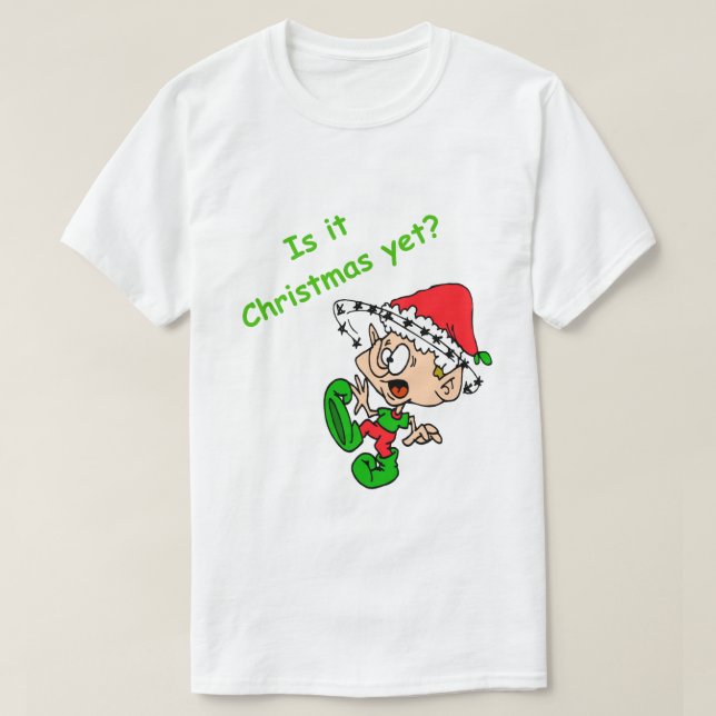 Lustigt Stressa av Julskeppet Cute Elf Helgdag T Shirt (Design framsida)