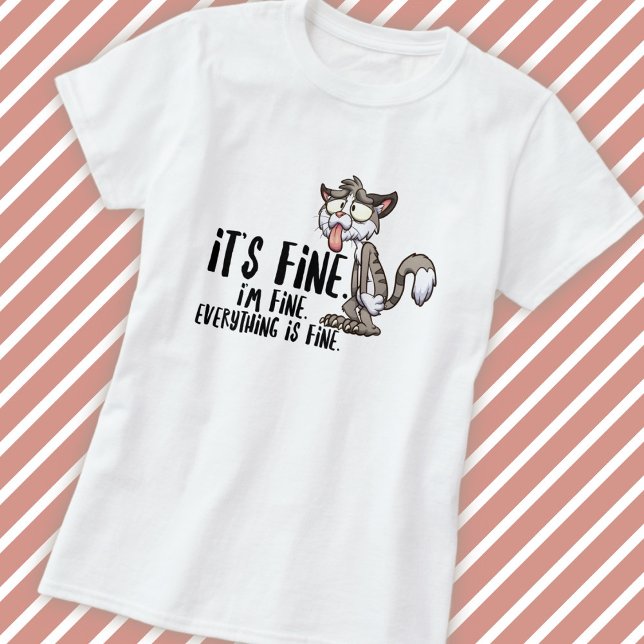 Lustigt Stressat ångestkatt T Shirt (Skapare uppladdad)