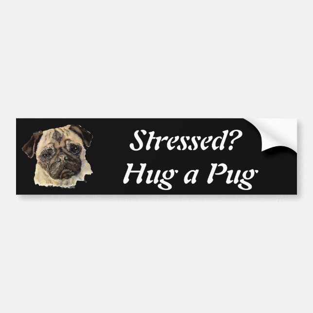 Lustigt, Stressat? Hugga en pug!, Hund, Pet, Anima Bildekal (Framsidan)