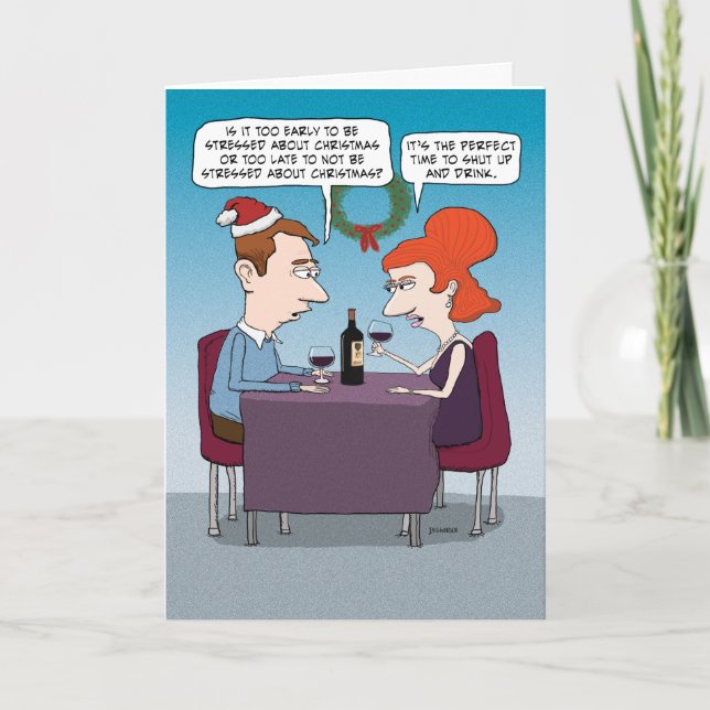 Lustigt Stressat om jul Helgkort (Framsida)