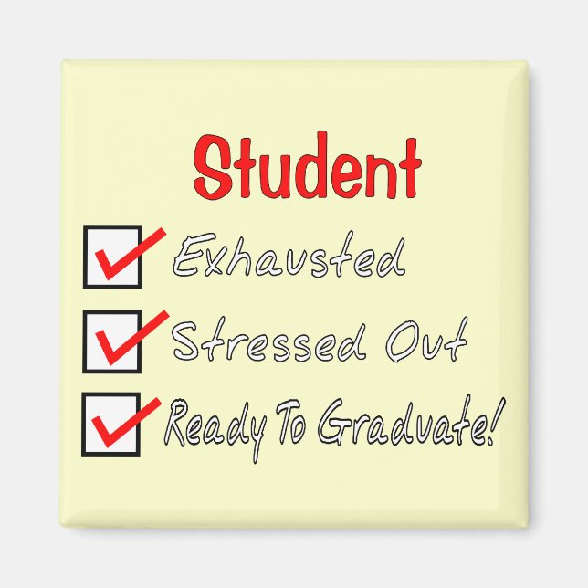 Lustigt Student ger "Redo till Student!" Magnet (Framsidan)