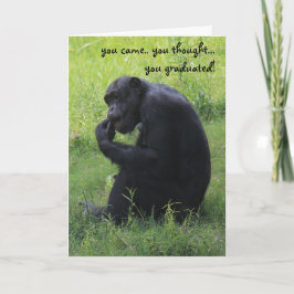 Lustigt Studenten-kort, Chimpanzee, Thinker Kort